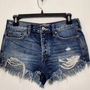 We The Free Distressed Button Fly Denim Shorts Size 25